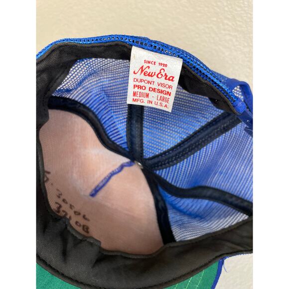 VTG New Era 100 Anniversary Dodger’s Blue Snap Back Trucker Baseball Hat Med-Lg - Picture 6 of 12